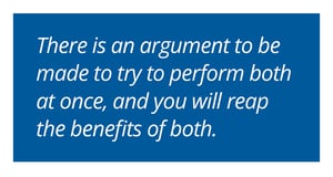 Quote about combining debt payoff and savings for maximum benefit.