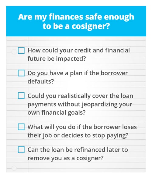 Are my finances safe enough to be a cosigner?