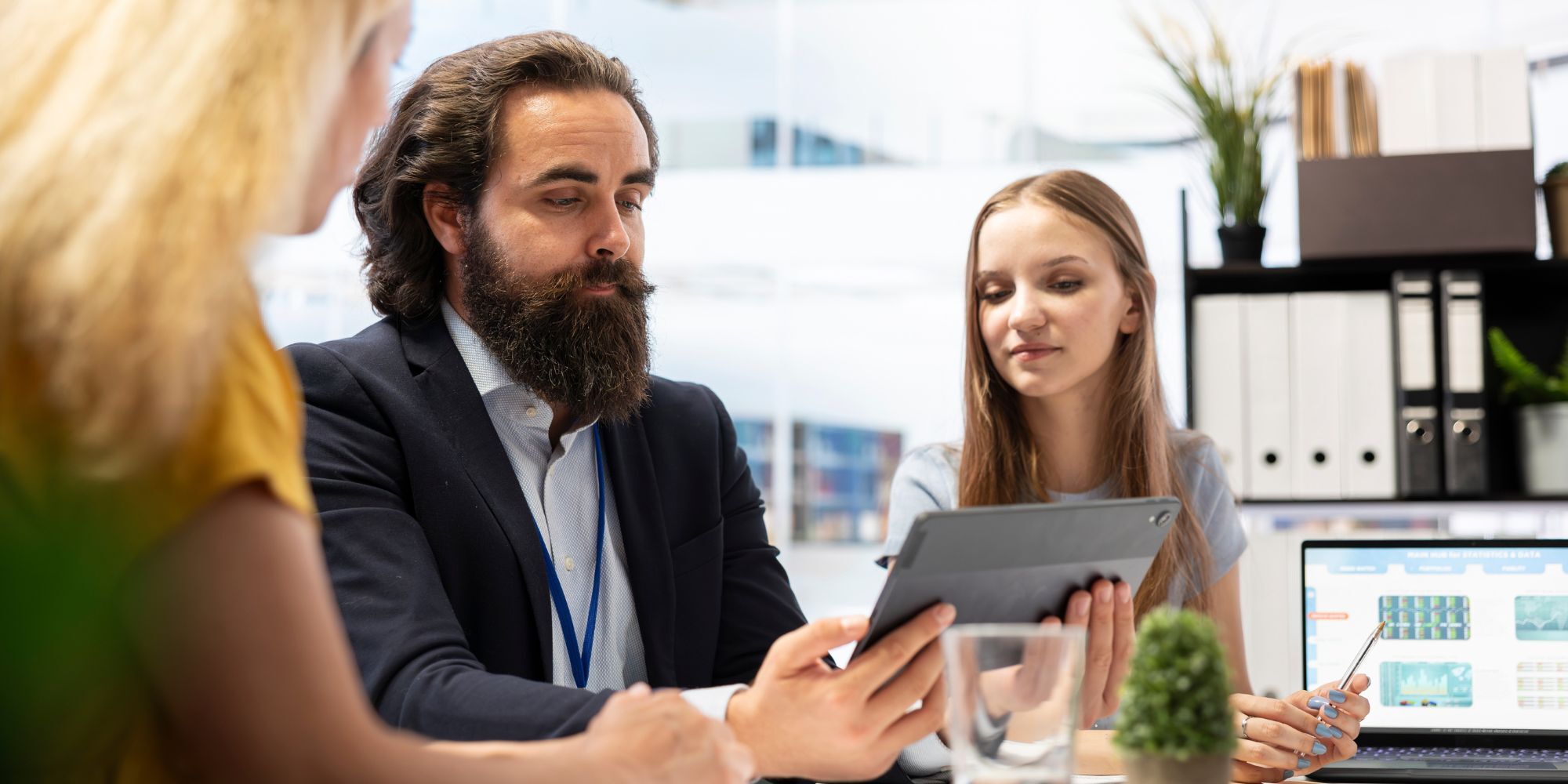 financial professional going through a plan